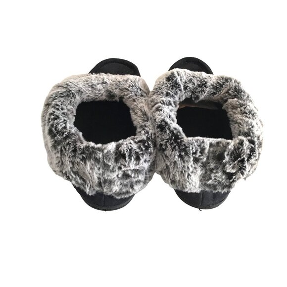 CARTER CLUB -WOMENS BLACK/GREY FAUX FUR SLIPPER SANDALS SIZE 9 - Picture 5 of 7